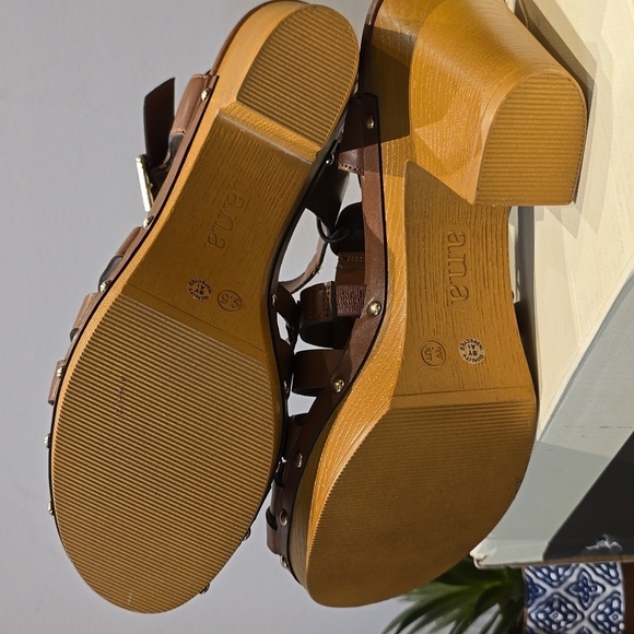 a.n.a. - Jordan Clog Heeled Sandal in Cognac Faux Leather​​​​ - Picture 8 of 16